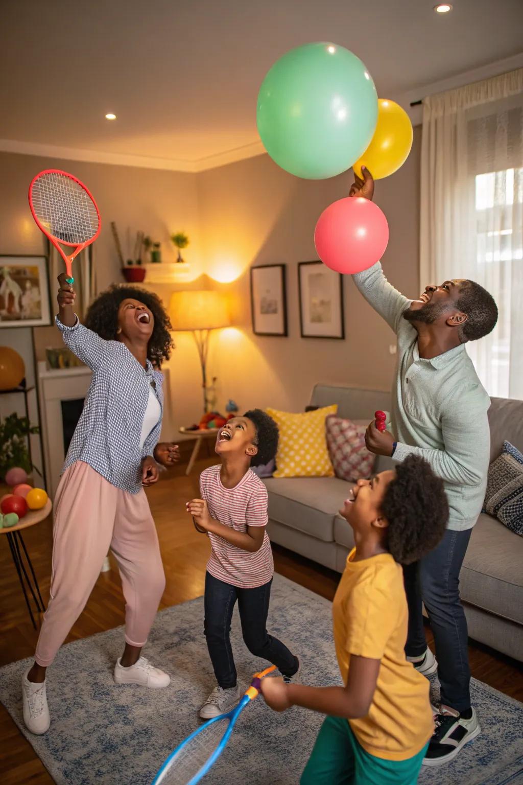 Inflatable tennis provides a lively and energetic twist to indoor entertainment.