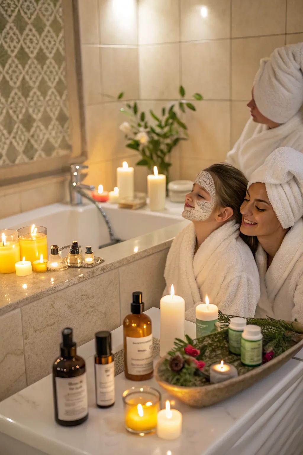 A serene home spa night aimed for unwinding and revitalization.