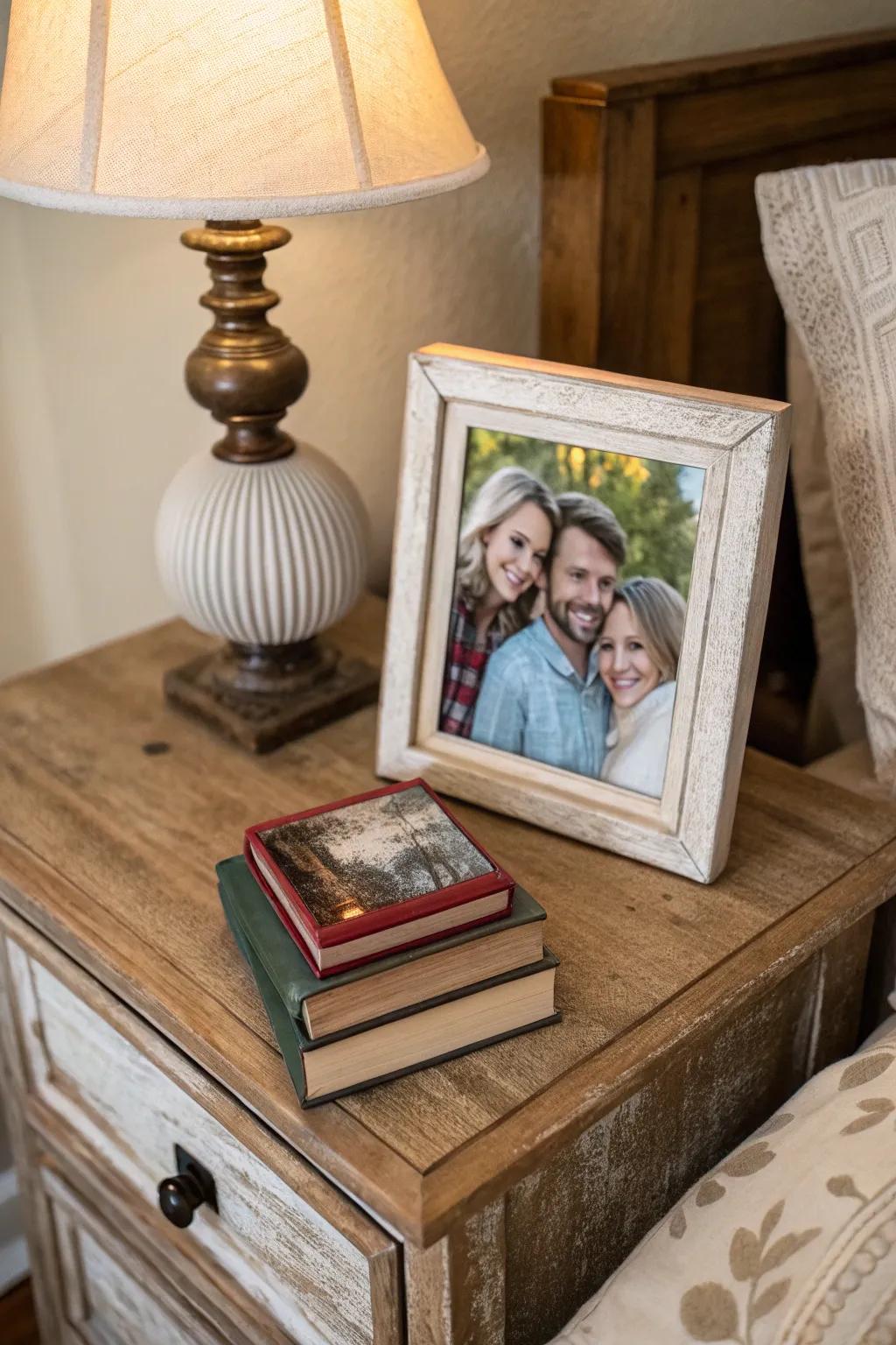 Personal details make the area feel homely.