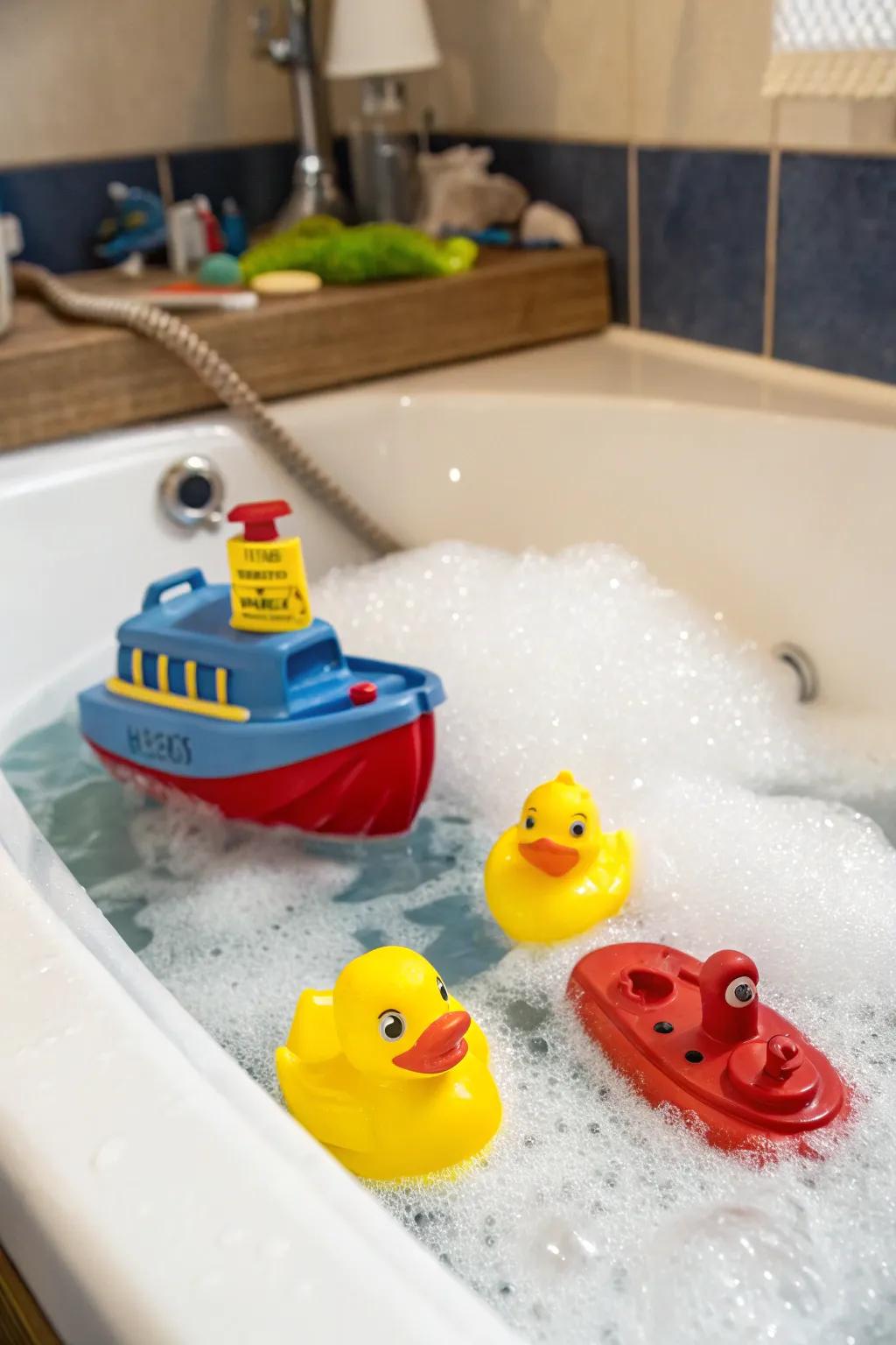 Make a splash with these fun bath companions.