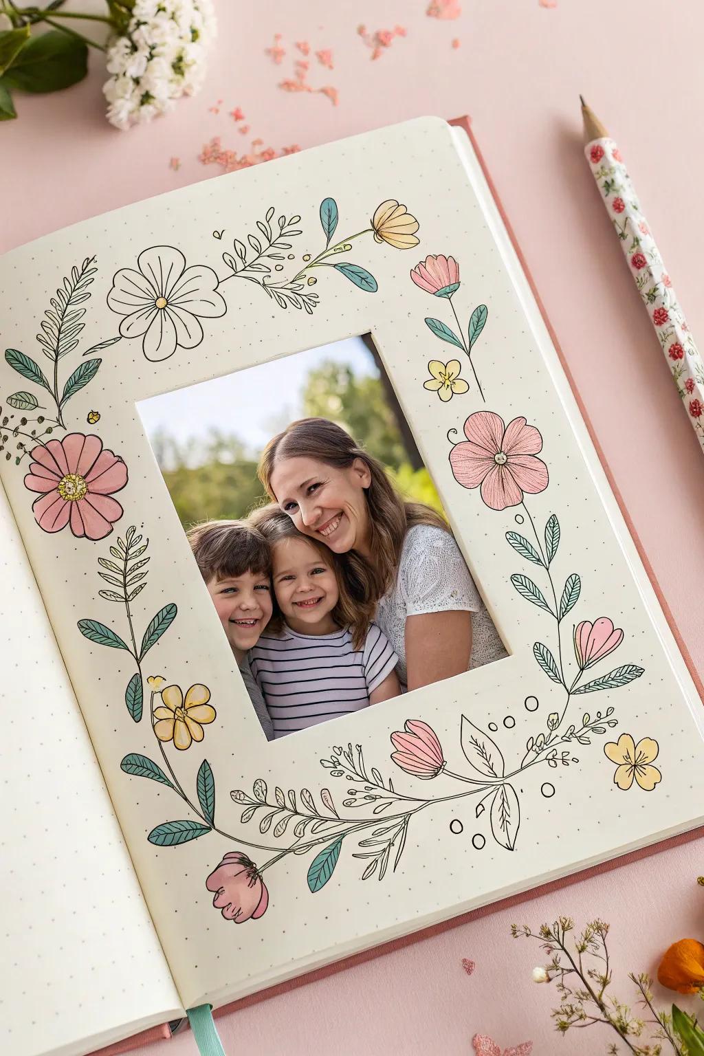 Blooming perimeters gracefully frame your cherished memories.