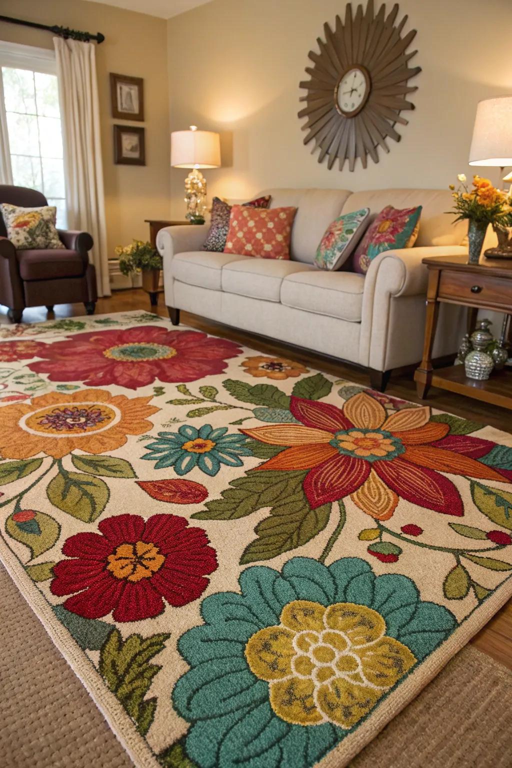 Ground your space using a blossom mat.