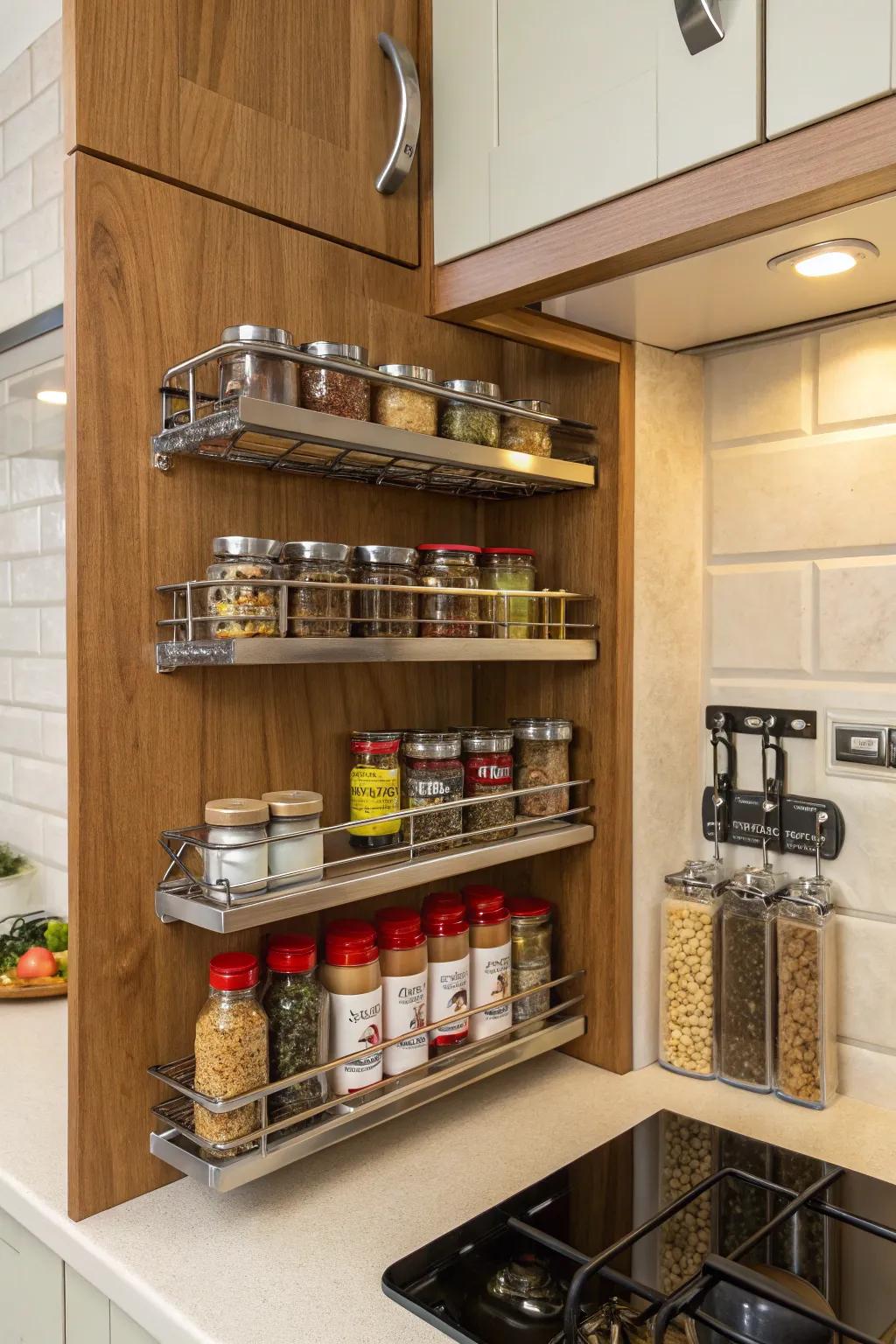 Wall racks make use of spaces that are often not used.