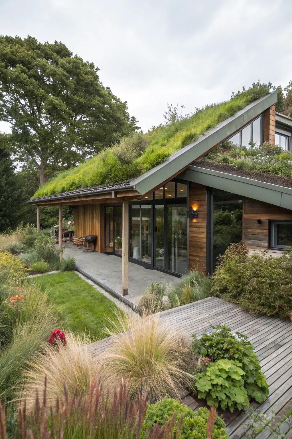A plant-covered roof connecting nature to your space.