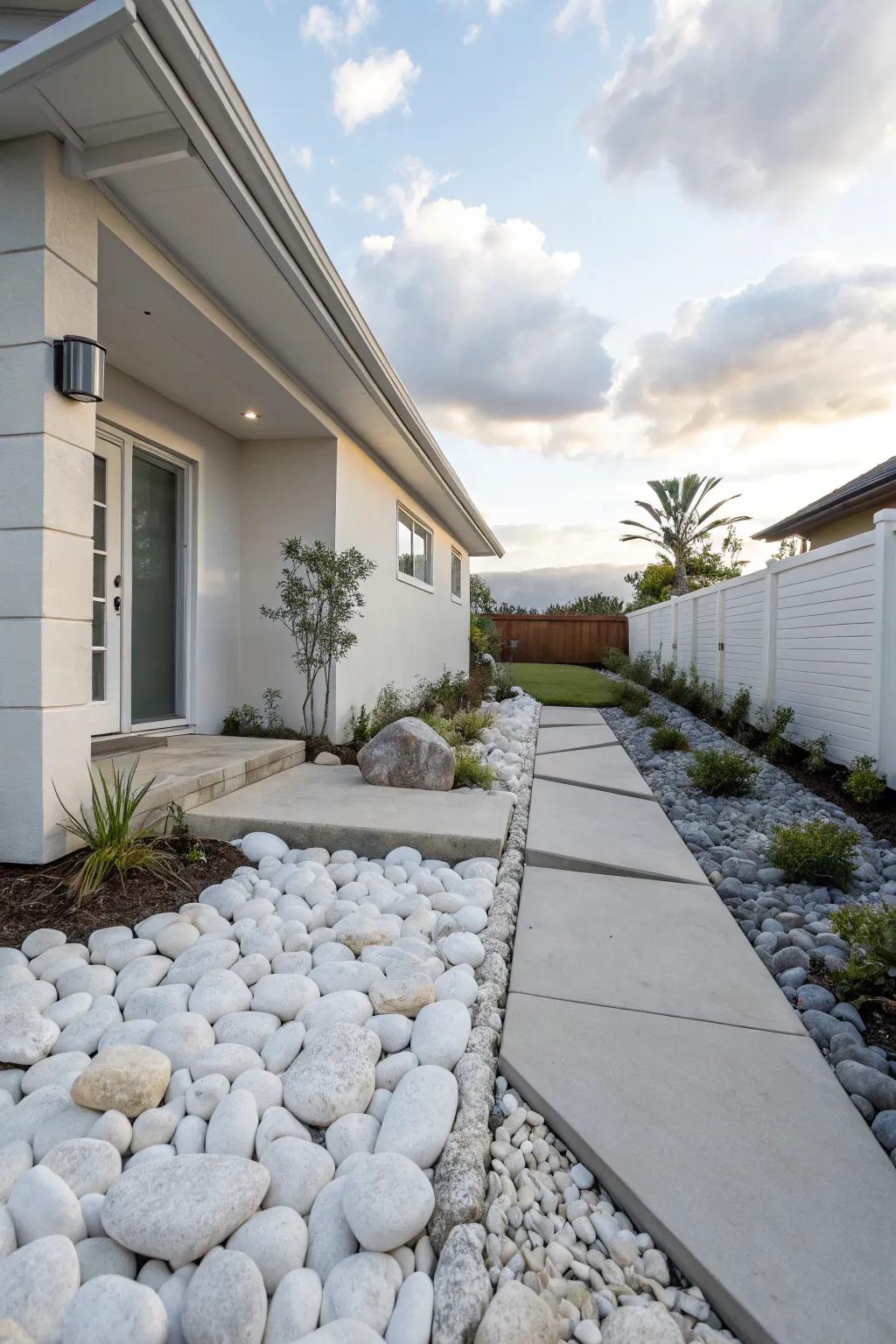 Make a big impression in small areas using ivory stones.