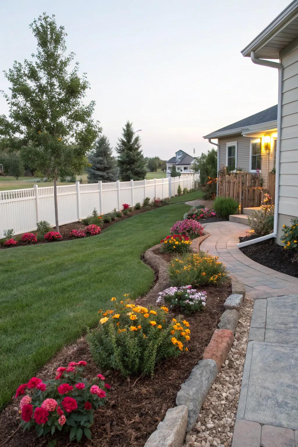 Mulched beds deliver a sophisticated and well-kept impression.