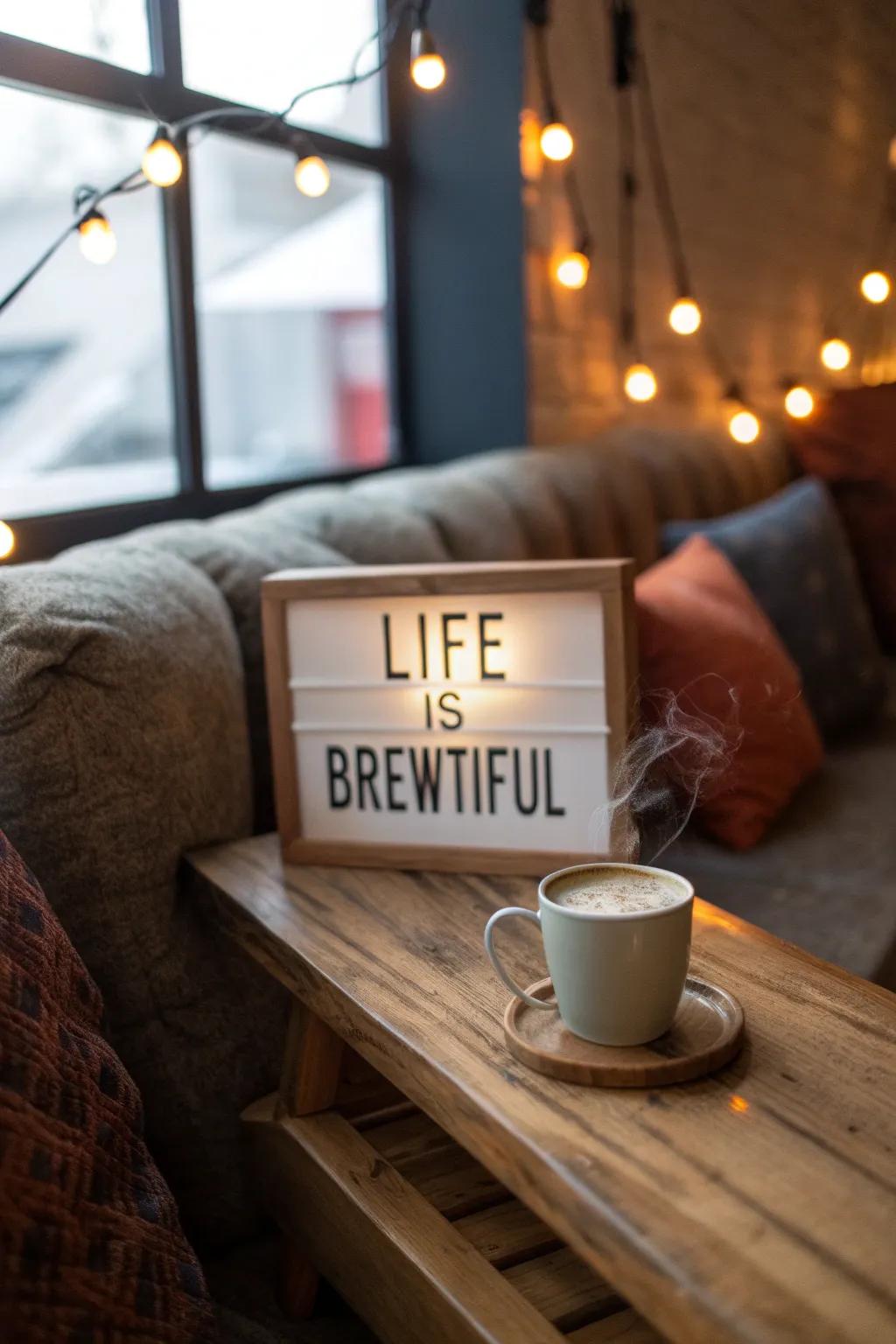 A warm reminder to savor each brew.