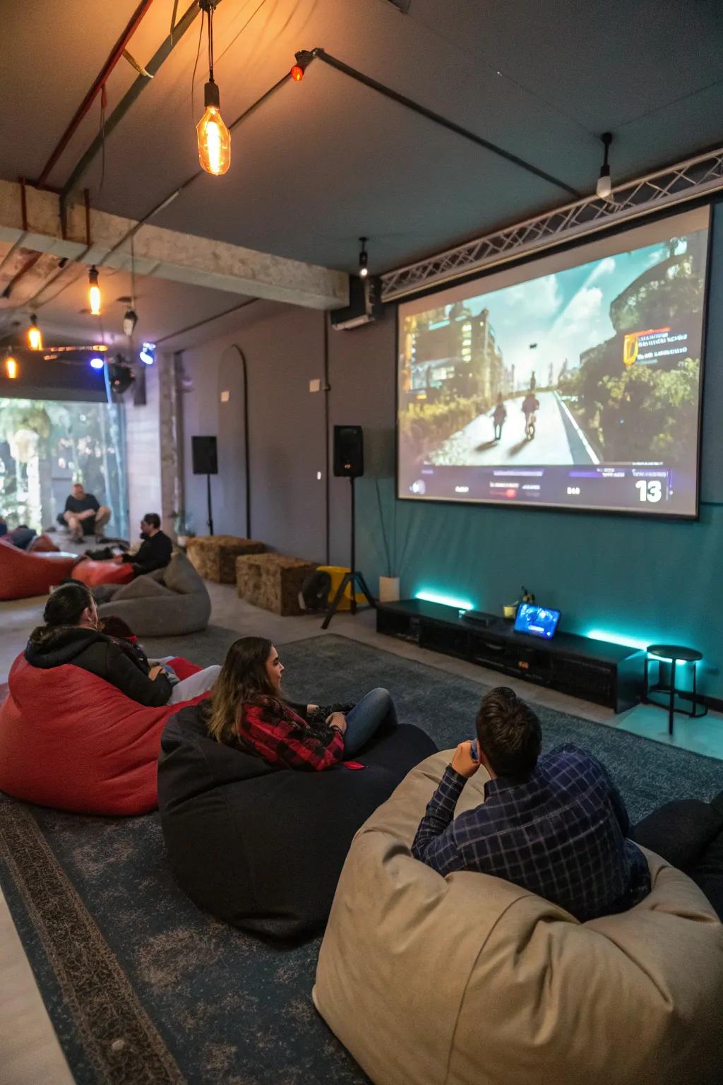 A projector setup providing a cinema-like gaming adventure.