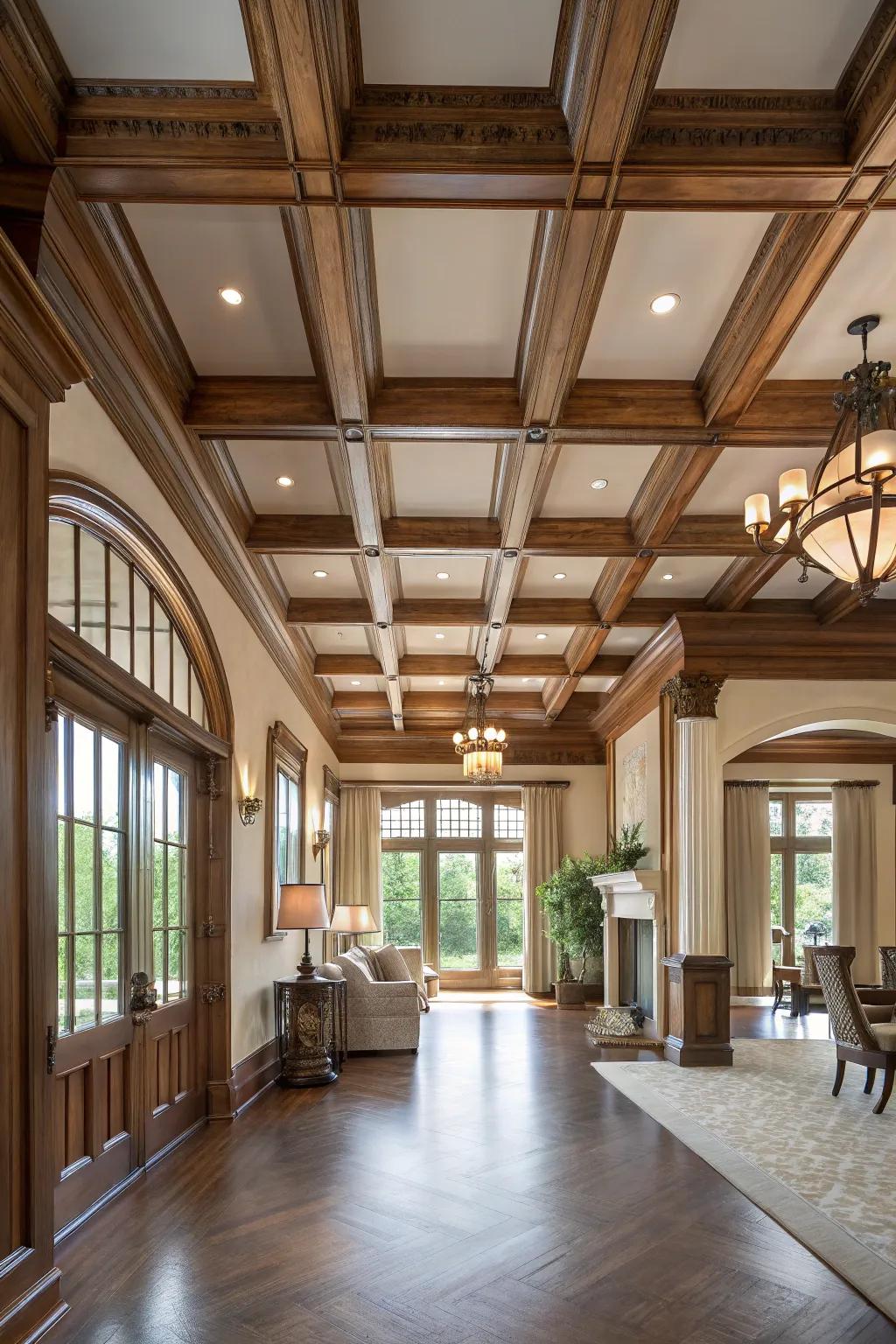 Structural details add depth and elegance to the room.