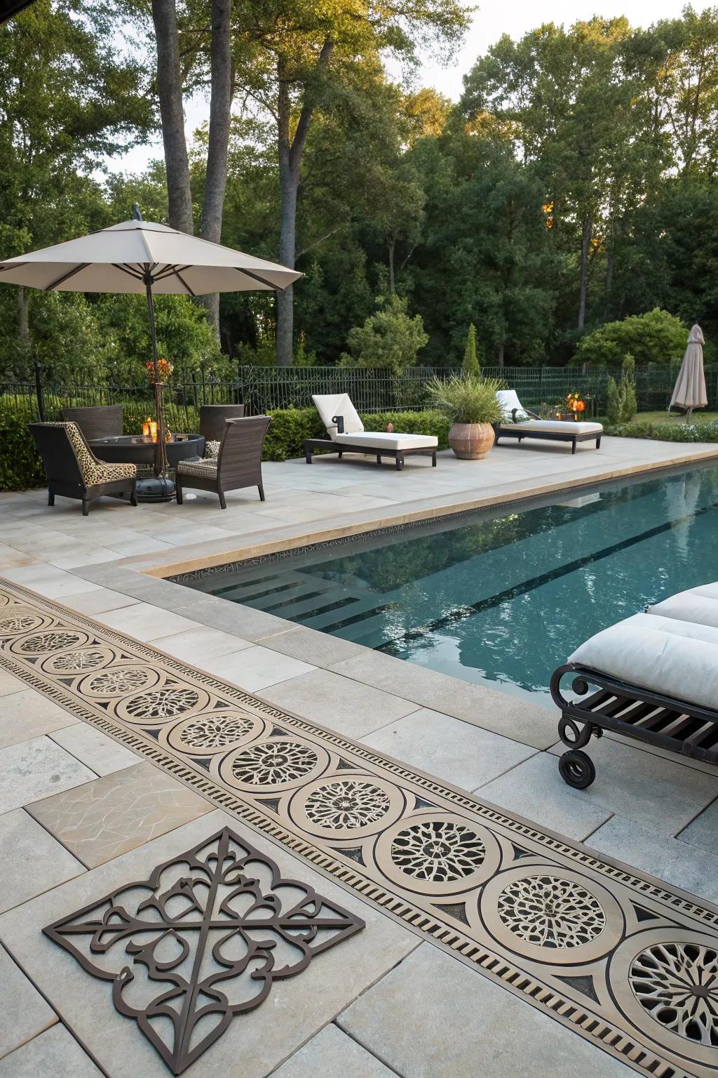 Personalized grate designs add some personal style to the deck.