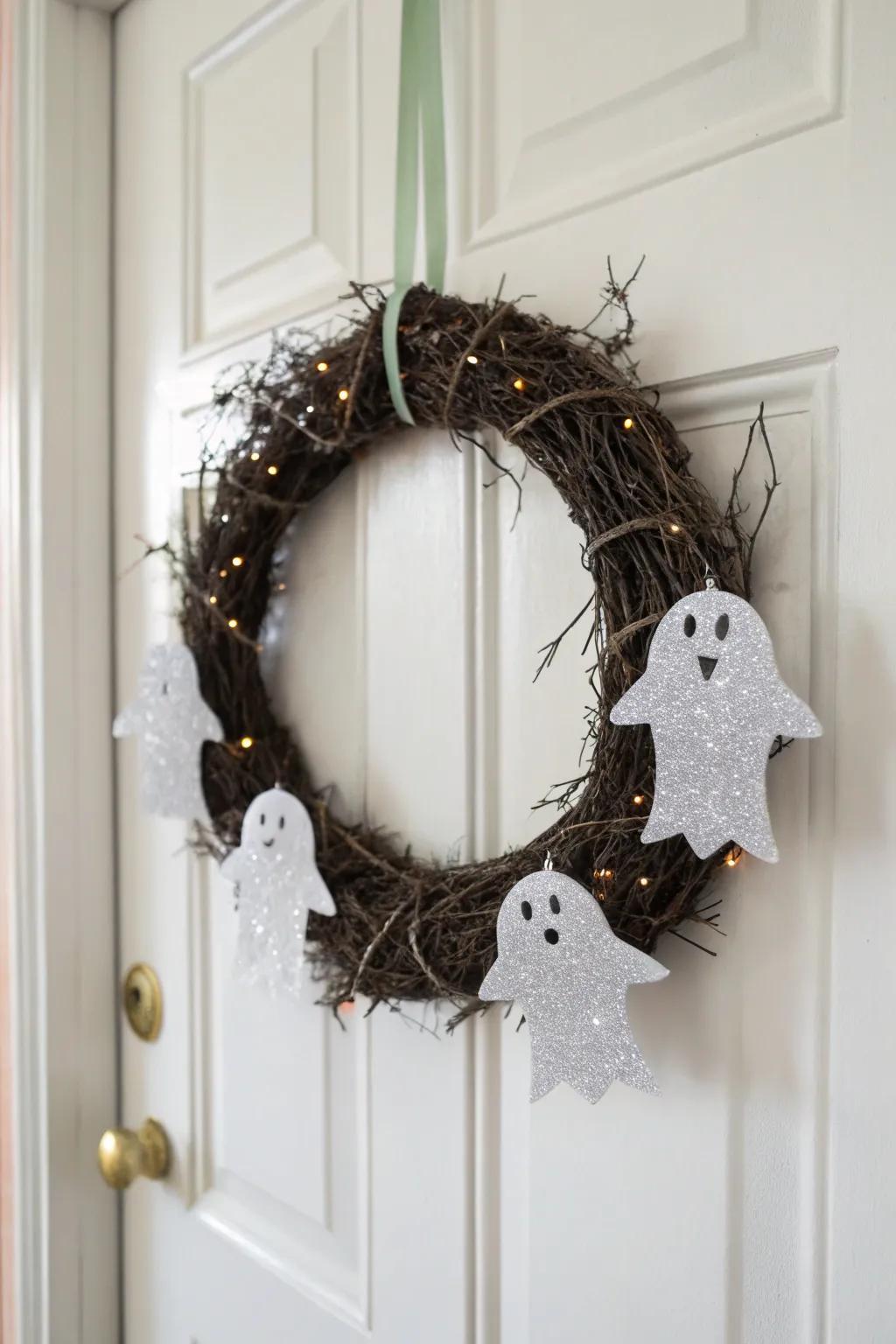 Specters impart a shimmering accent to your Halloween decor.