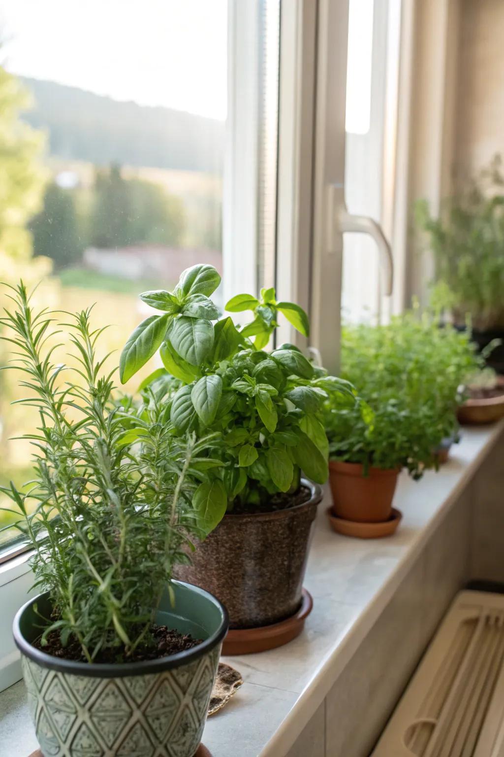 An indoor herb garden brings freshness and flavor directly into your kitchen.