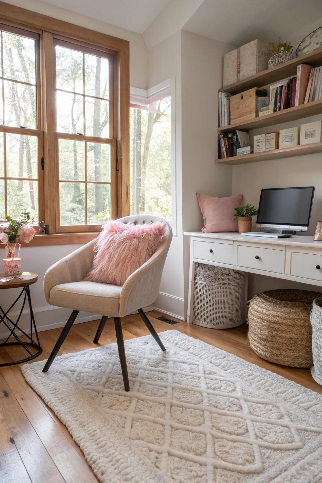 Comforting accents enhance the inviting ambiance of your office.