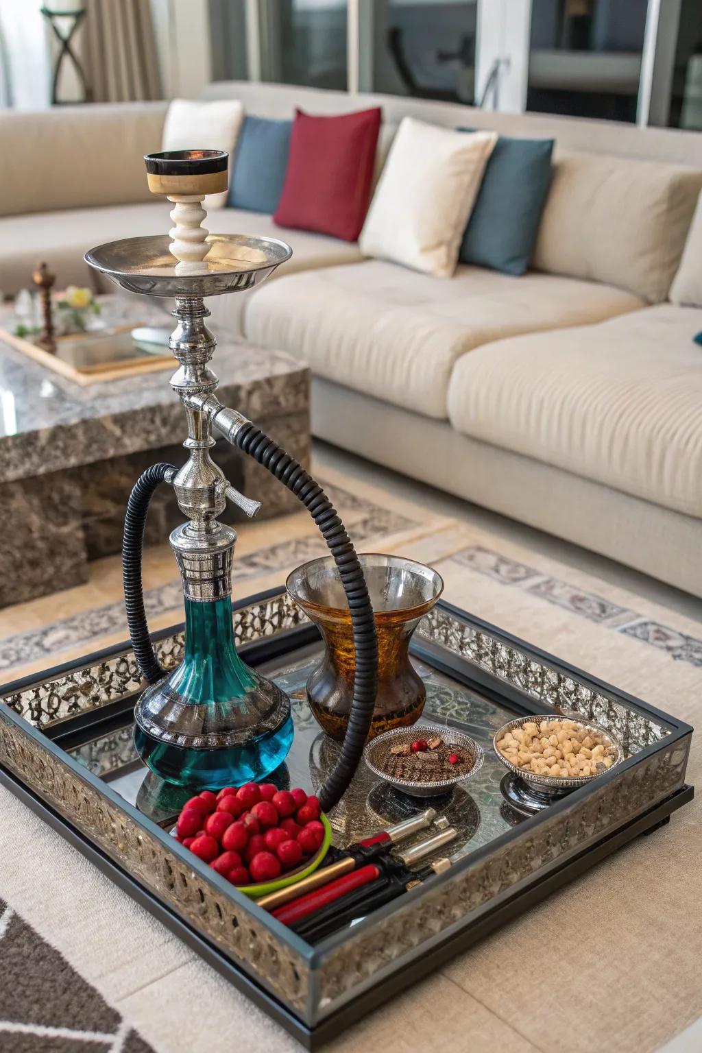 A decorative tray is a stylish way to keep your small smoking bits in order.