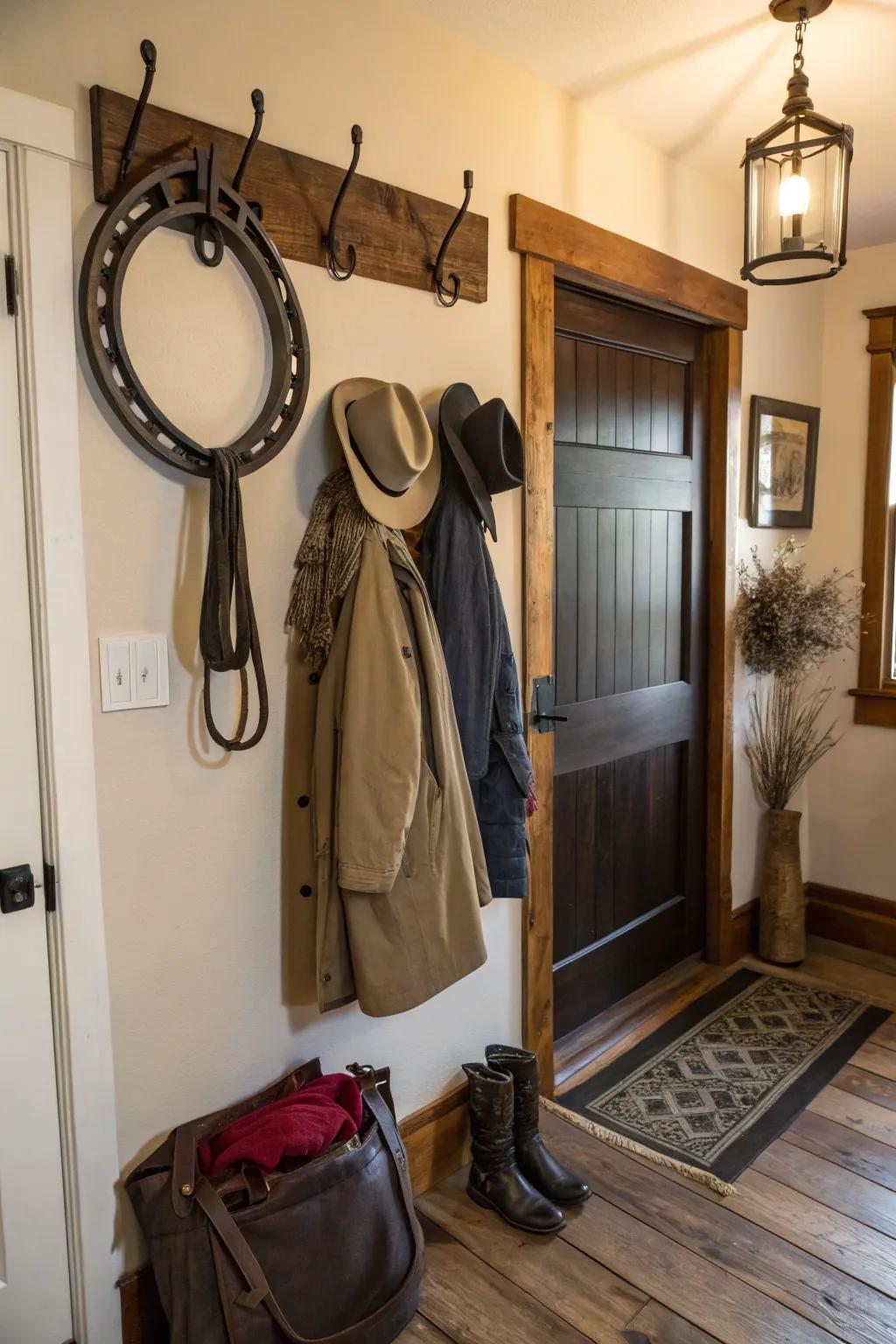 An <strong>equine neckwear</strong> turned into a functional and stylish coat rack.” loading=”lazy” class=”pimg”>
	</picture><figcaption>An <strong>equine neckwear</strong> turned into a functional and stylish coat rack.</figcaption></figure>
<p>Convert an <strong>equine neckwear</strong> into a rustic coat rack for your foyer. It’s a functional and chic option that I enjoy for keeping things organized.</p>
<h3>These products might help:</h3>
<ul class=