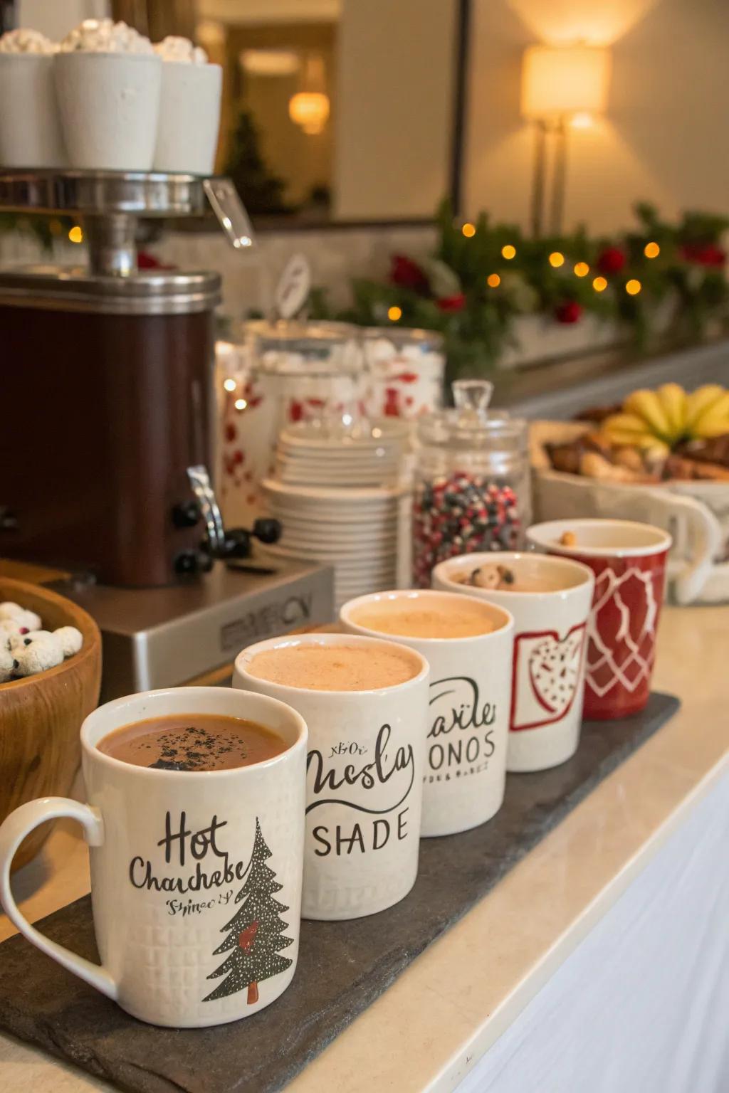 Tailored drinking vessels introduce a distinctive impression to your warm cocoa adventure.