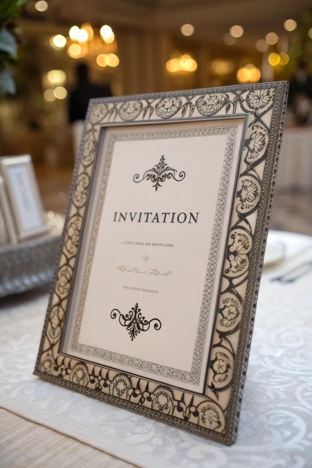 Elegant borders frame your invitation text beautifully.