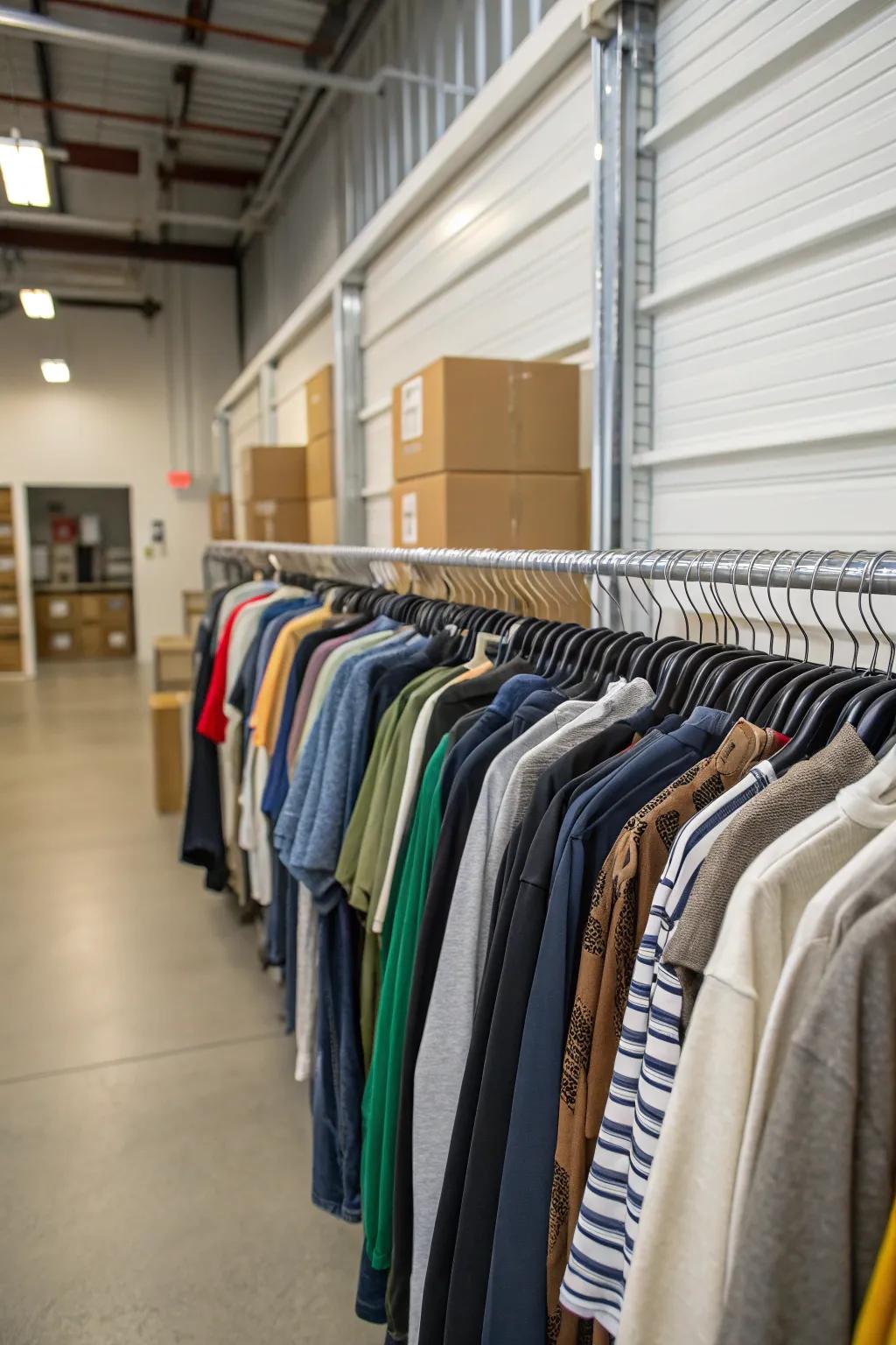 Hanging clothes keeps them from wrinkling and saves space.