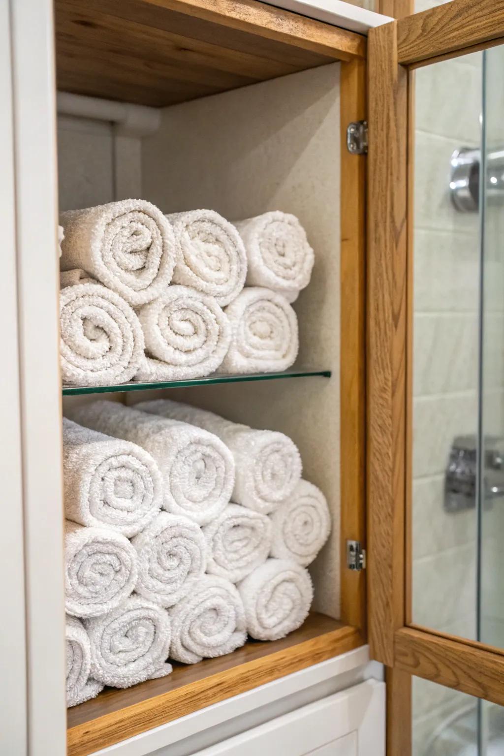 Compact tubes help conserve space while keeping a stylish arrangement.