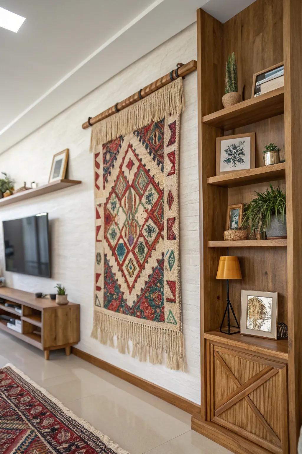 Texture elements design warmth and interest.