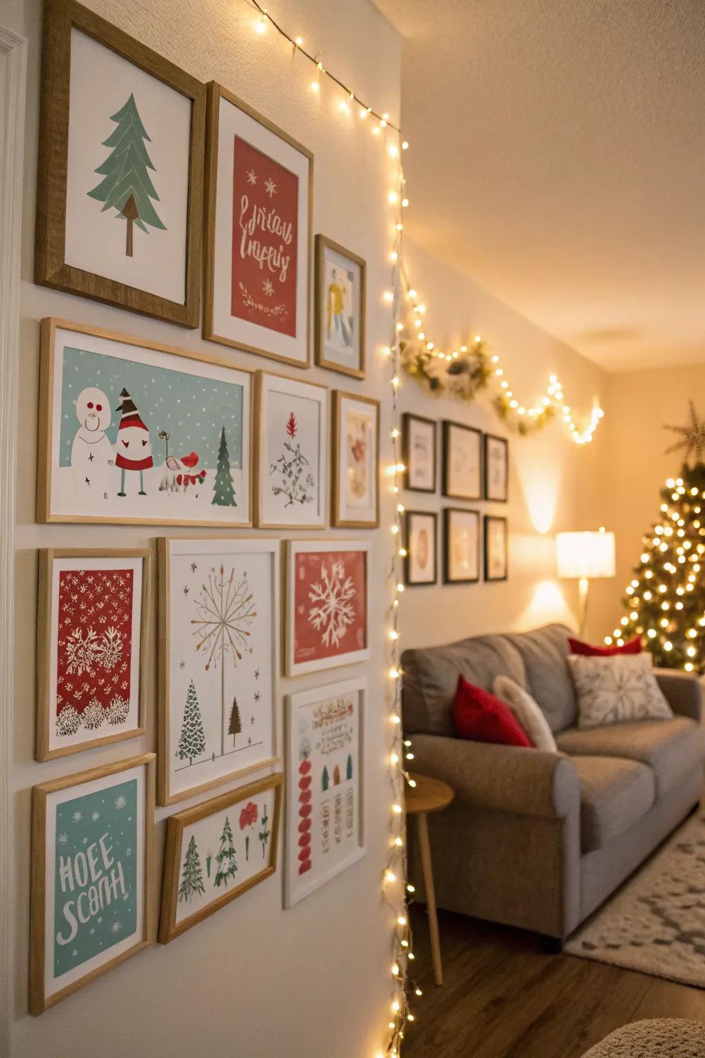 Instantly festive walls with holiday-themed art.