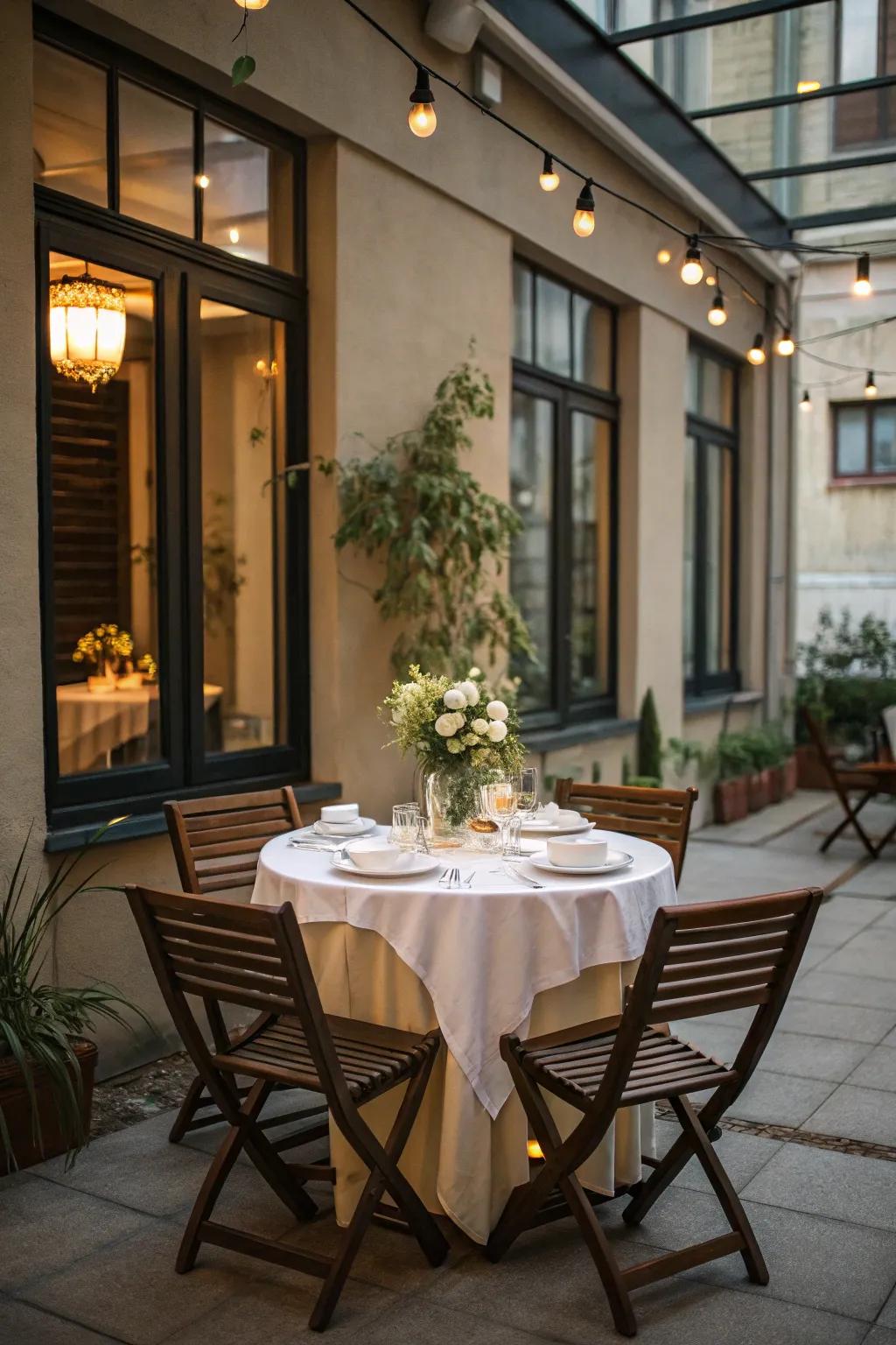 A dining space makes your indoor patio perfect for gatherings.