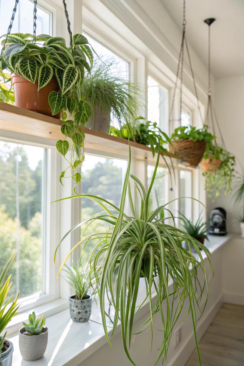 Improve air purity with effortless web plants.