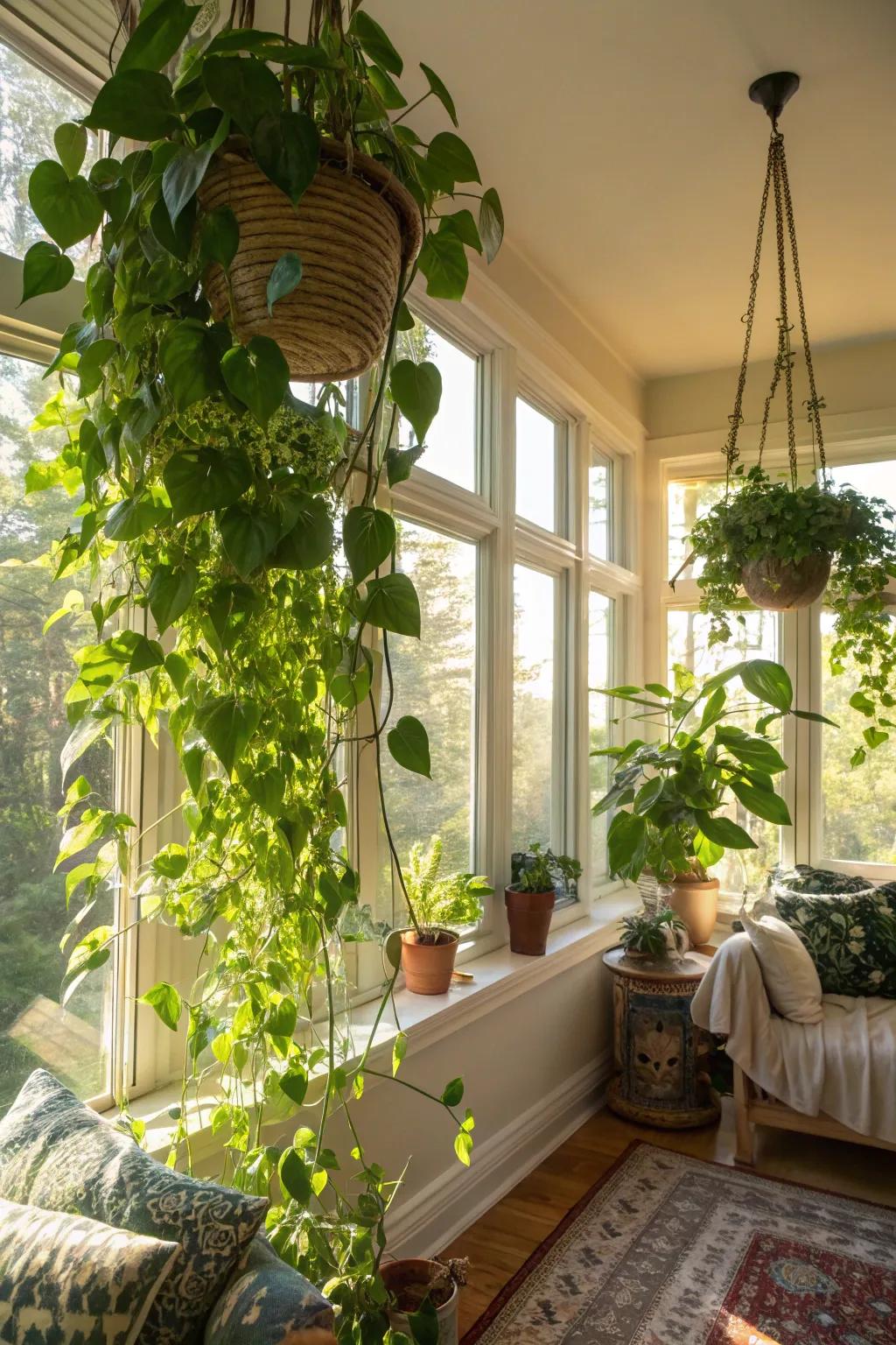 Highlight vibrant growth in sun-kissed spaces.