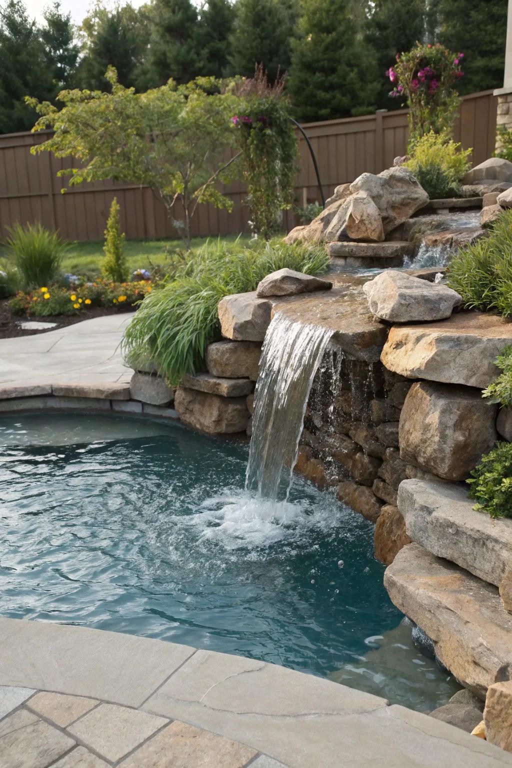 A simple waterfall introduces beauty and peace.