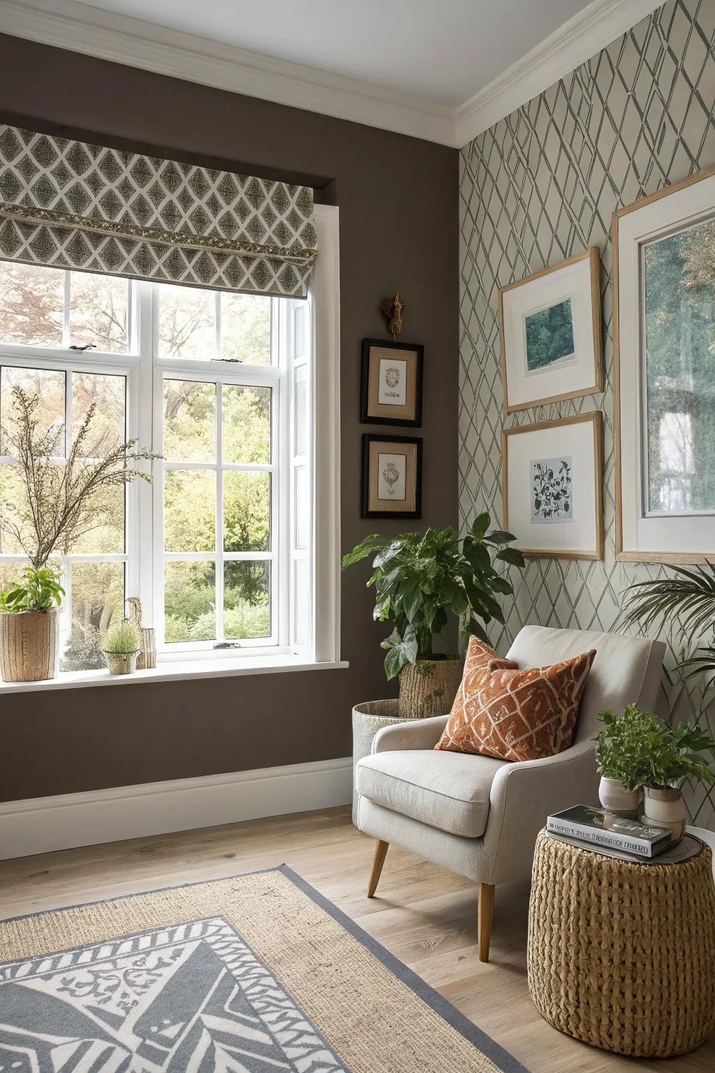 Opposing frames make a bold and eye-catching display.