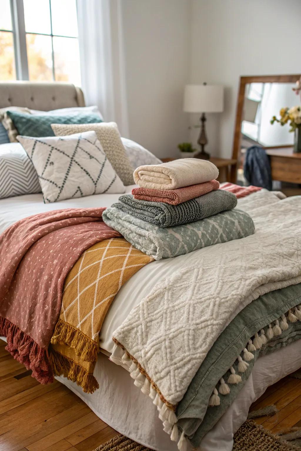 Layers of textiles create a comfortable retreat.