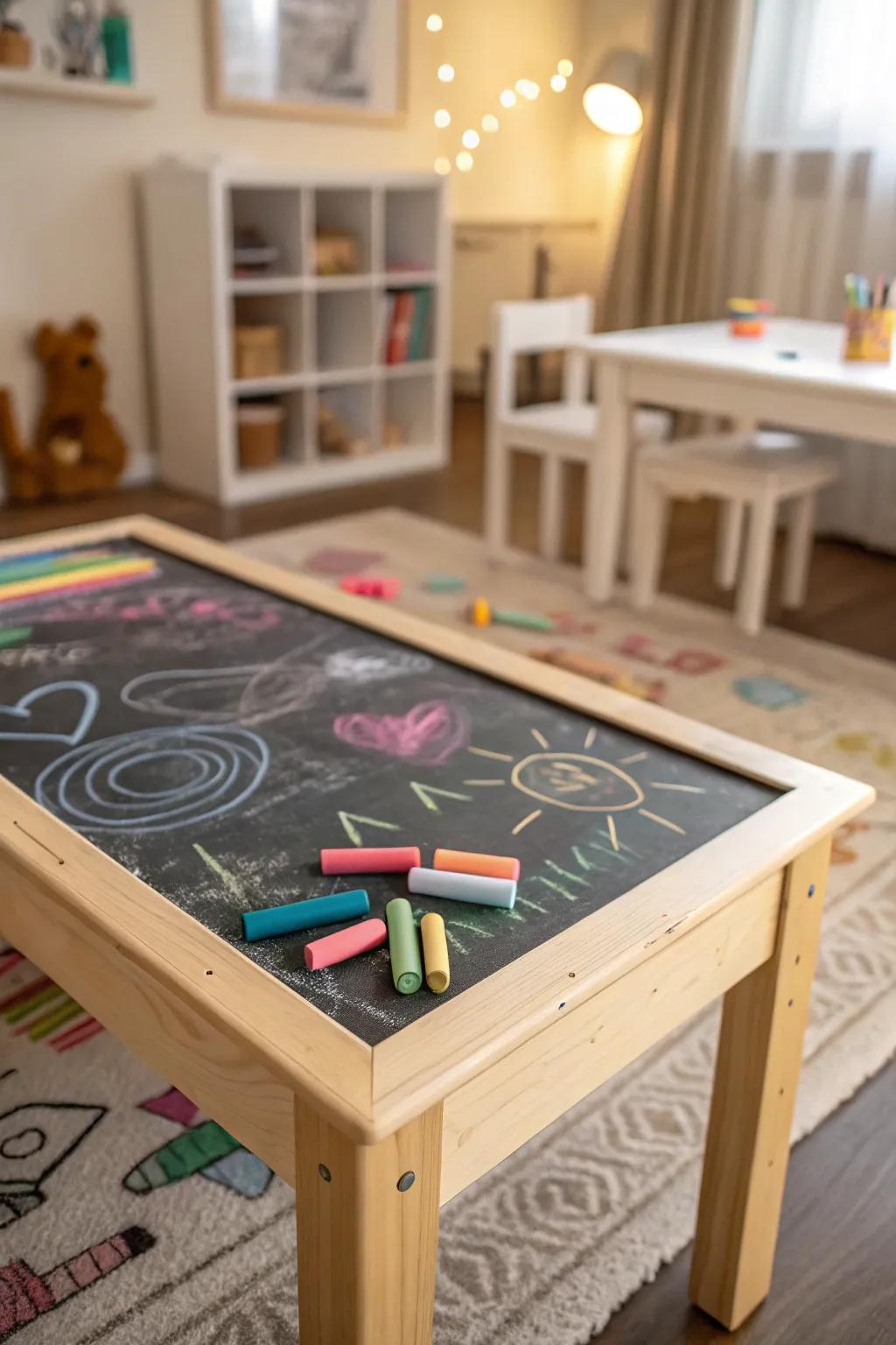 Sketch table ideal for countless doodles and games.
