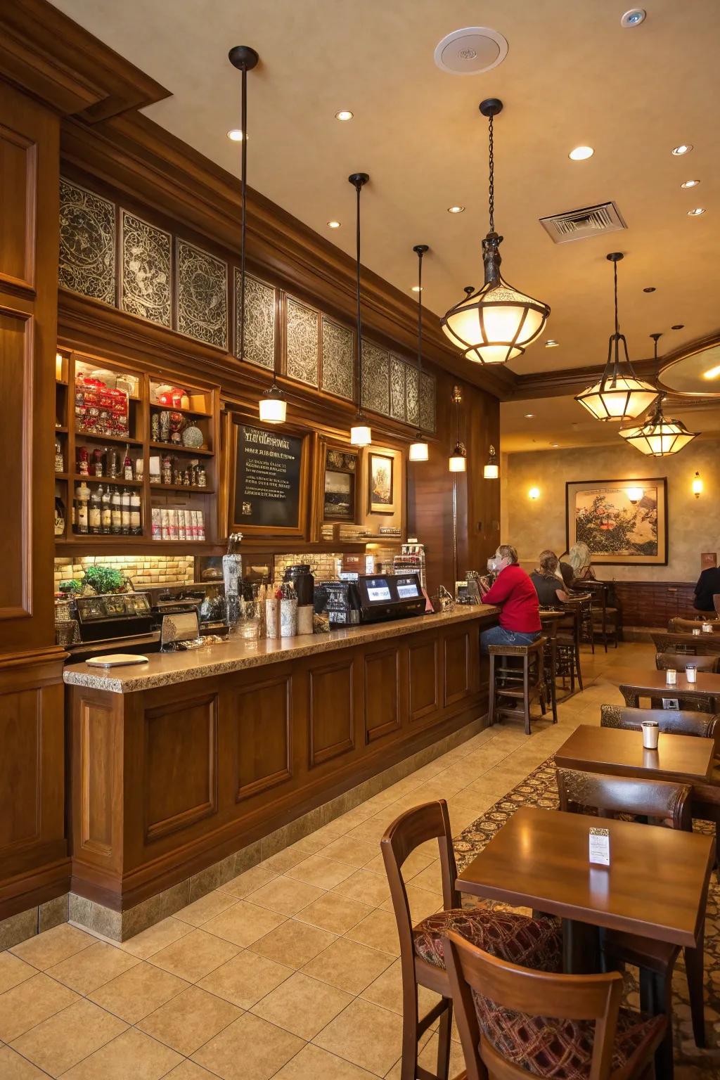 A warm color pallet invites comfort into your coffee bar.