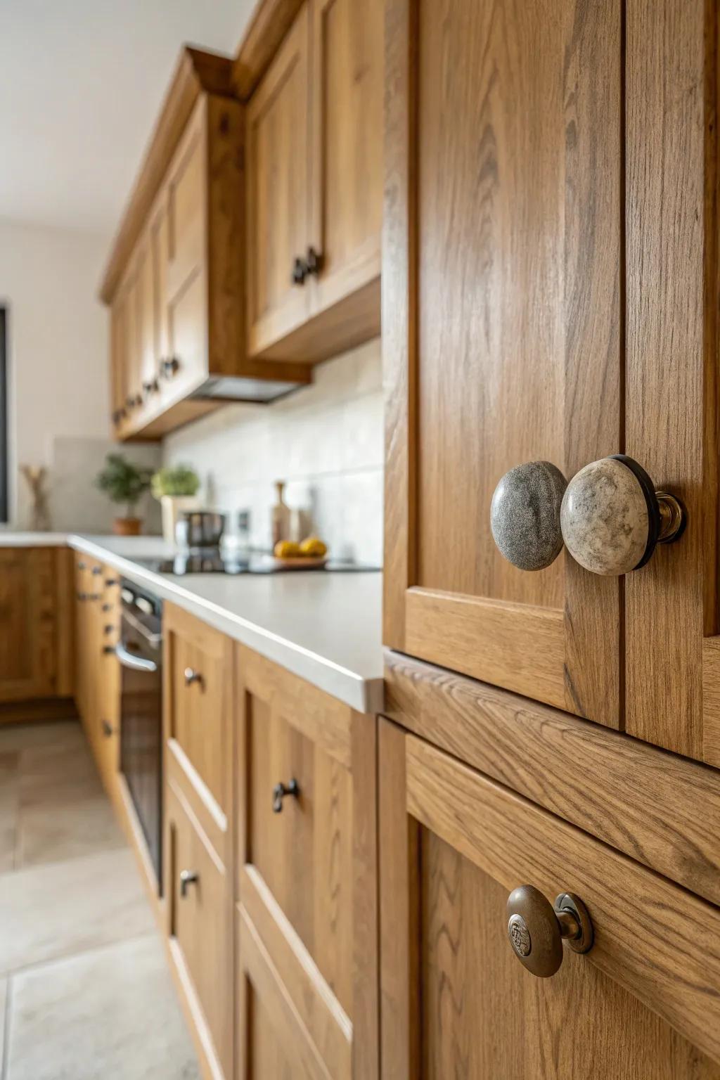 Organic natural rock knobs that contribute texture and interest.