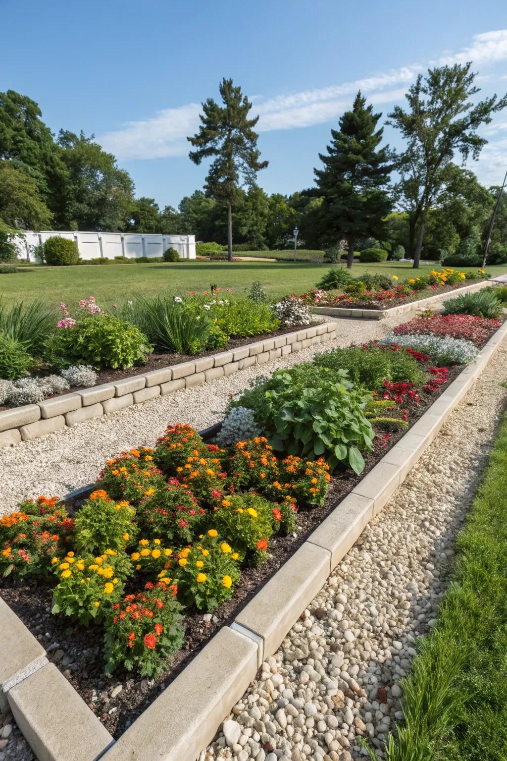 A neatly edged garden bed offering a tidy and elegant look.