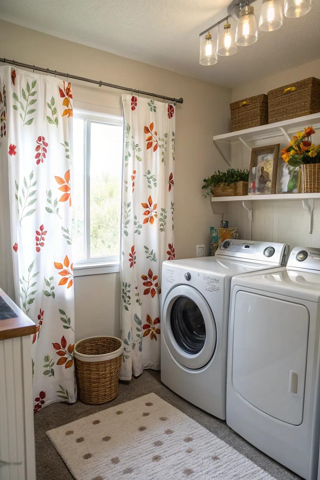 Seasonal drape changes keep your laundry zone feeling revitalized year-round.