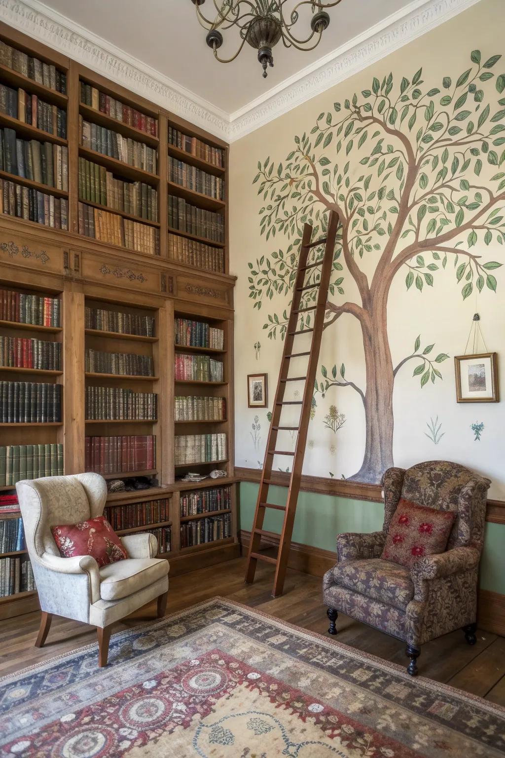 A heritage display adds a personal touch to your library.