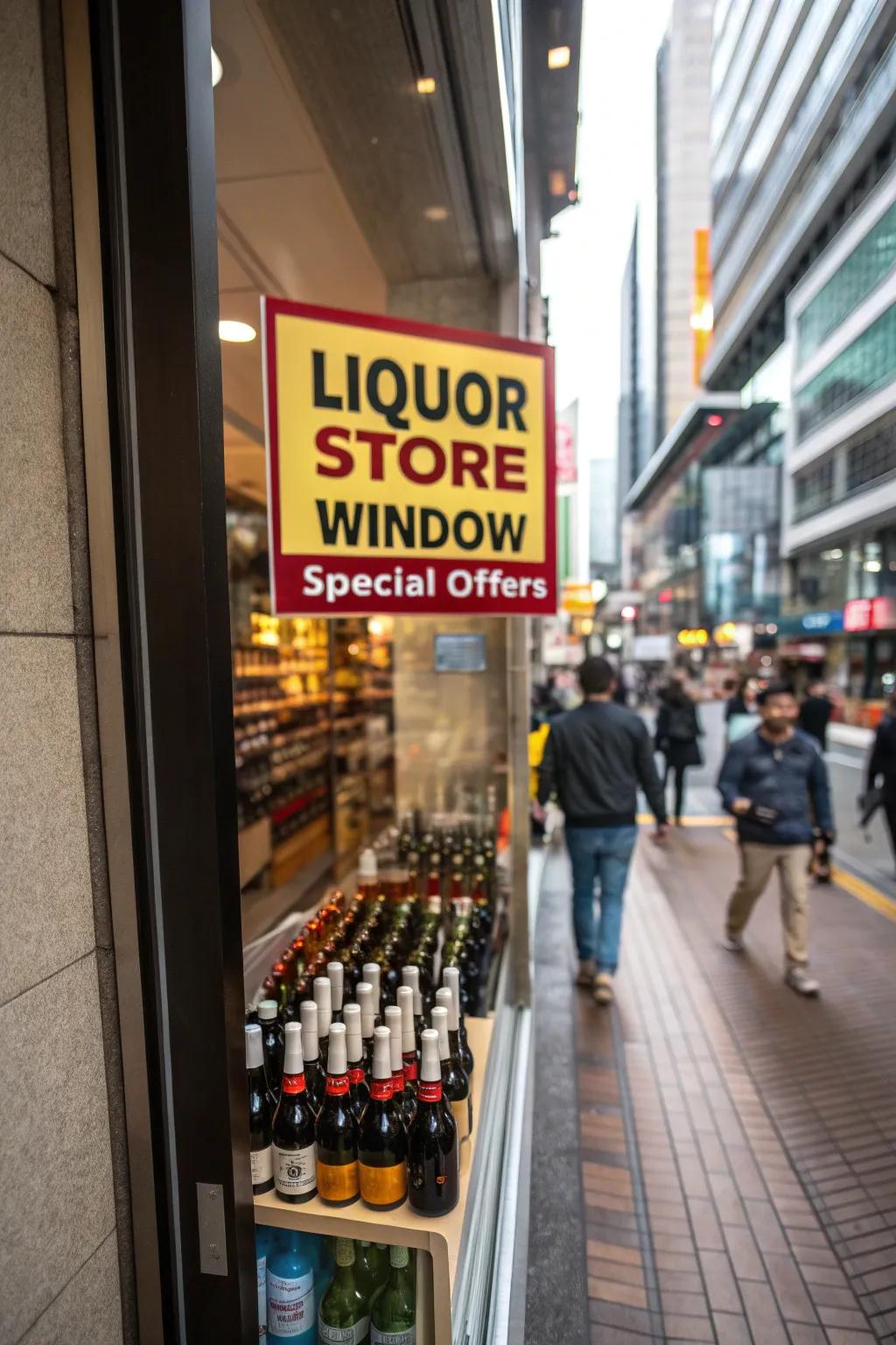 Exclusive deal signs encourage interest and foot traffic.