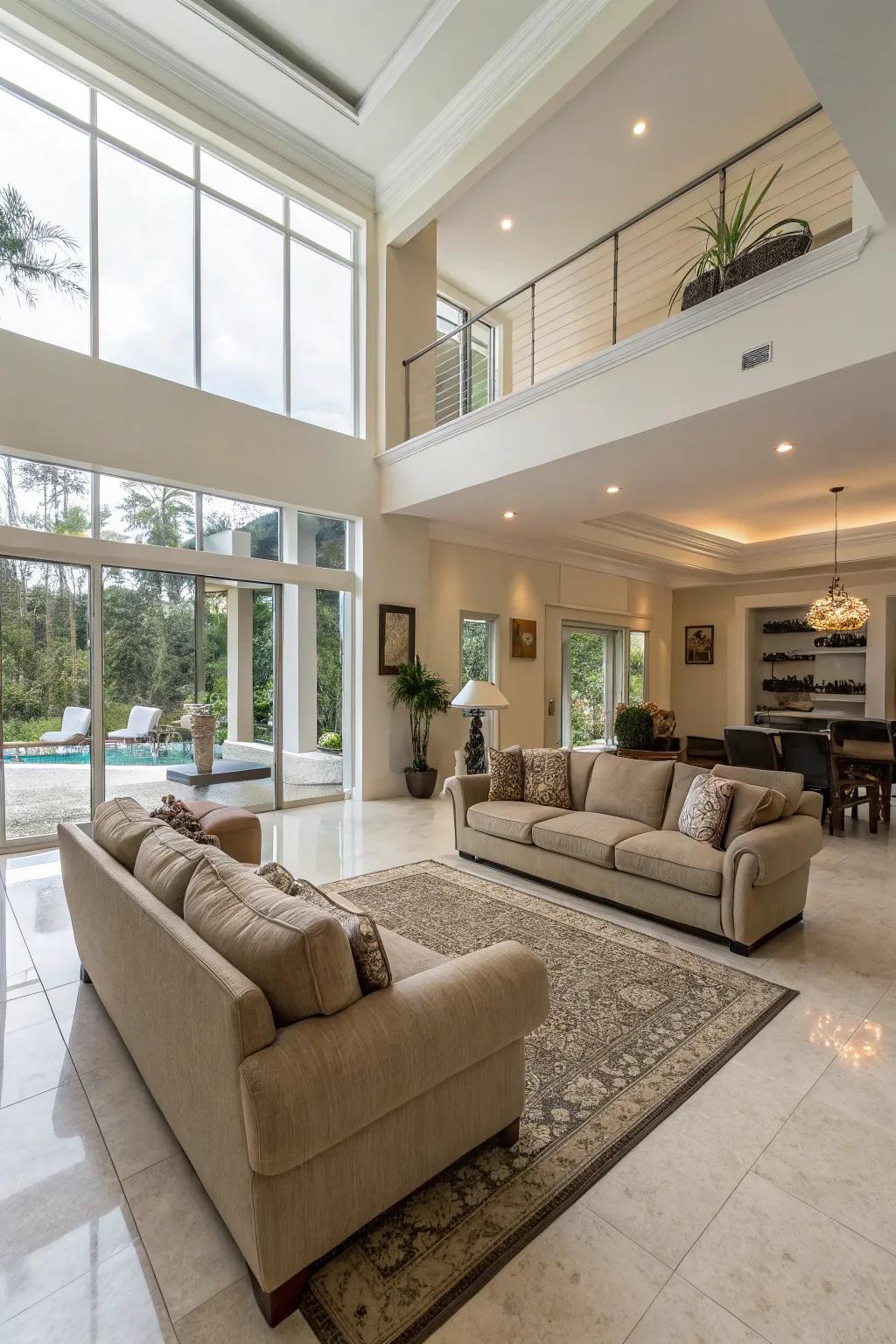 An open feel that’s all about making it easy to move and mingle.