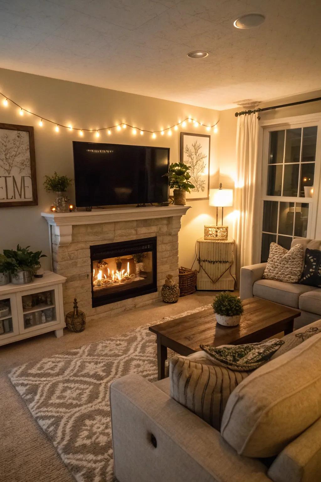 Emphasized lighting introduces drama and focus to the area.