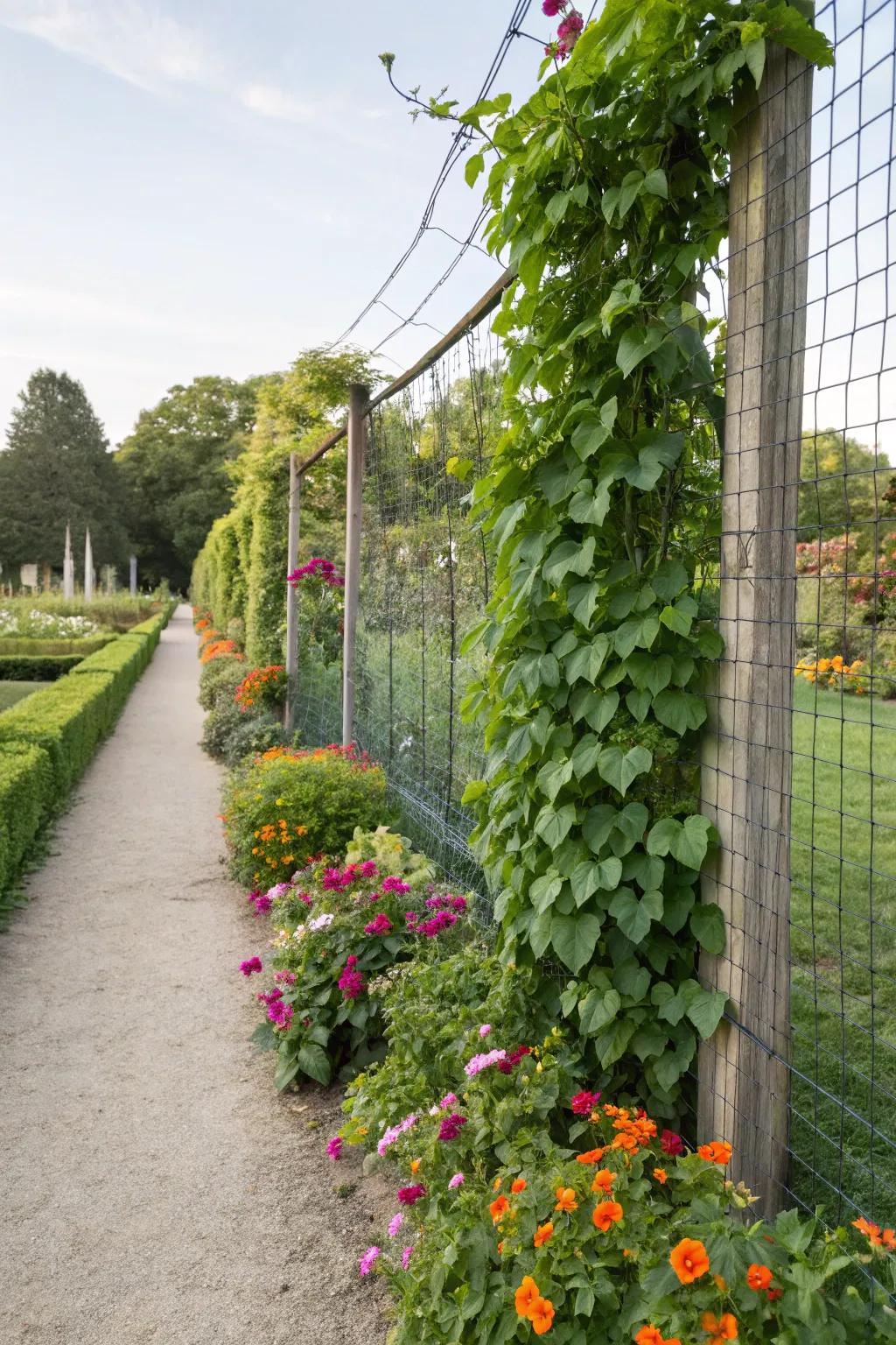 Use chicken wire to create a green, affordable fence.