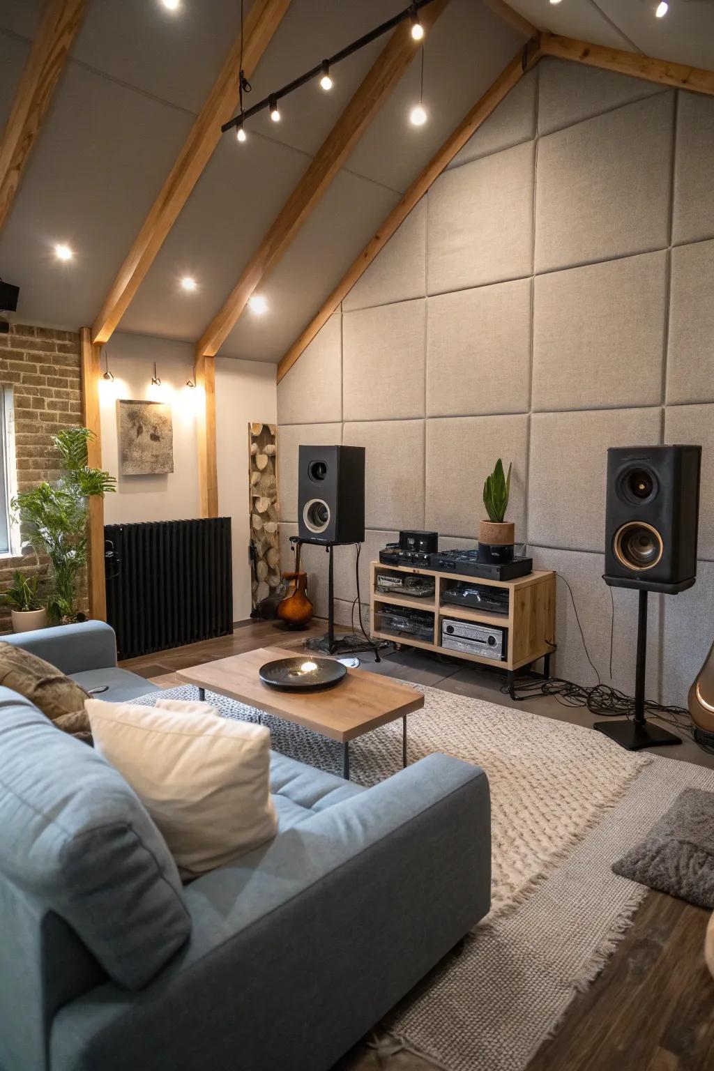 Savor cherished tunes in a dedicated refuge highlighted by top-tier sound reproduction.