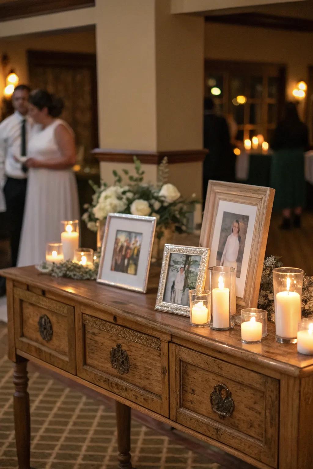 A family accent introduces history and richness to the display.