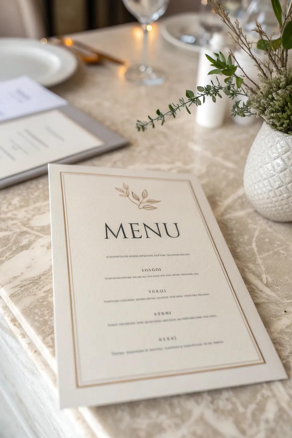 A mix of modern and classic styles for a versatile menu layout.