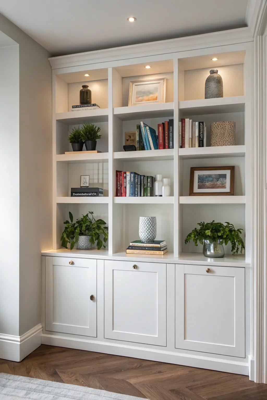 Maximize your alcove's potential with smart storage solutions.