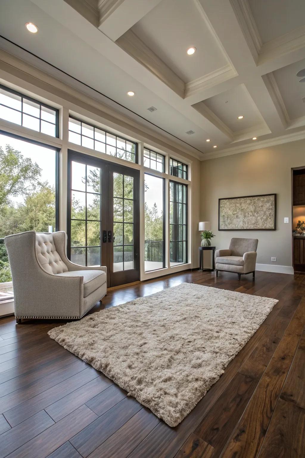 Stylish flooring choices that elevate a flex room’s design.