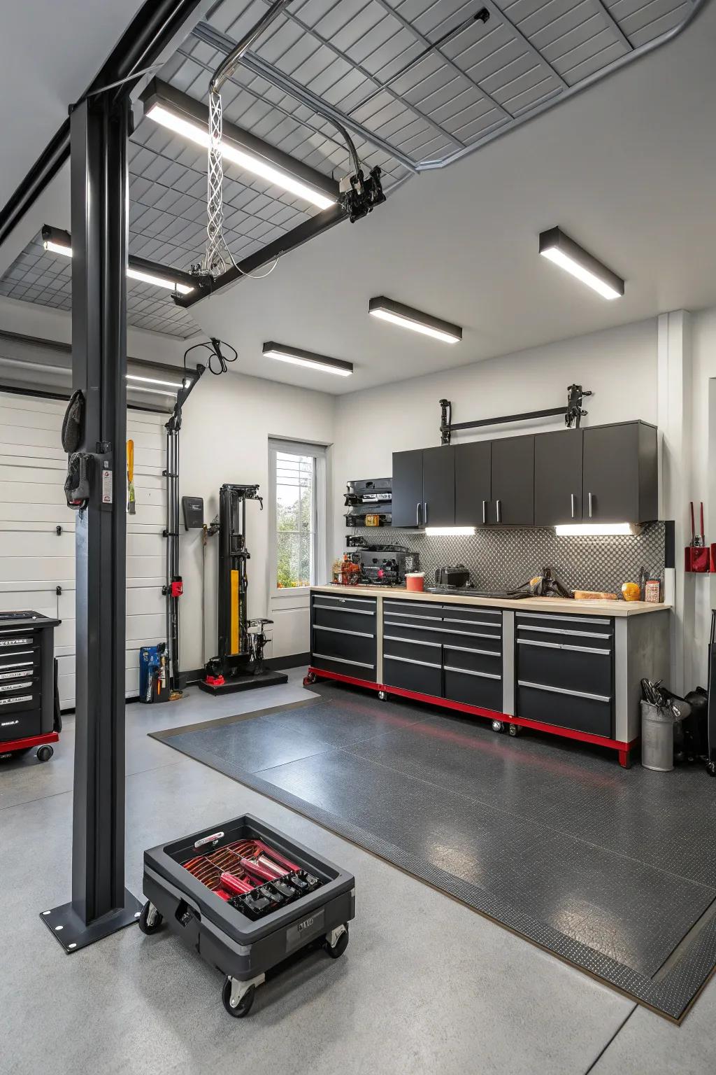 Create customized workspaces to enhance garage functionality.