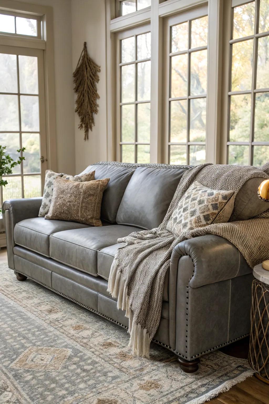Tiered textures crafting depth and interest in a contemporary living room.
