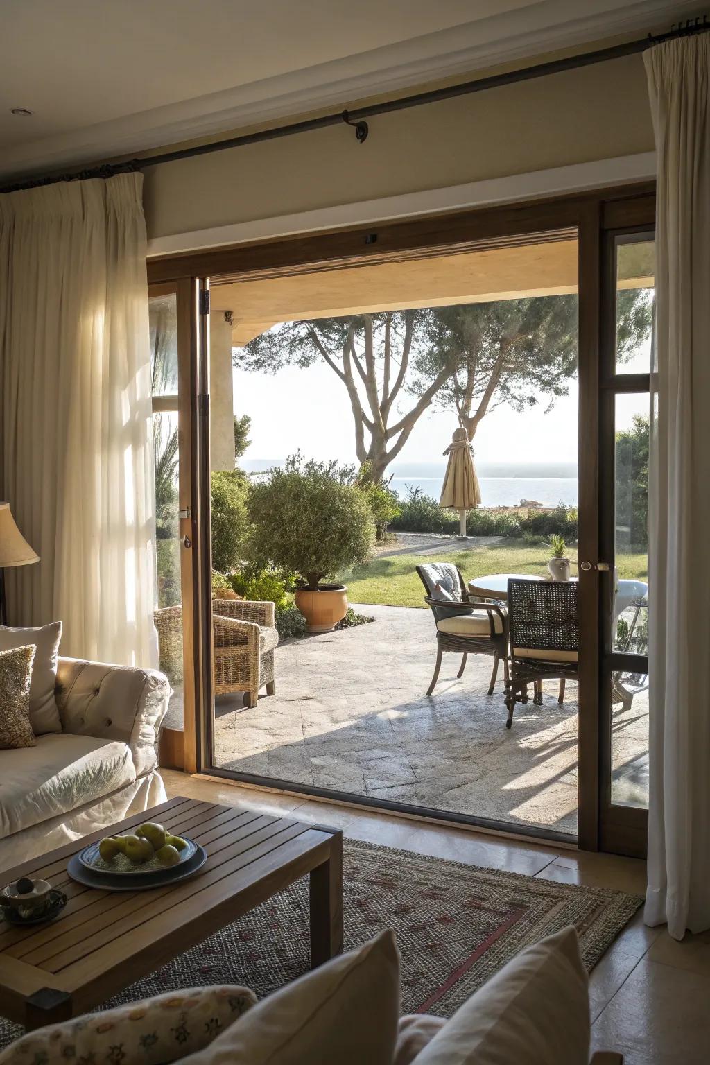 An interior that effortlessly blends with the outdoor surroundings.