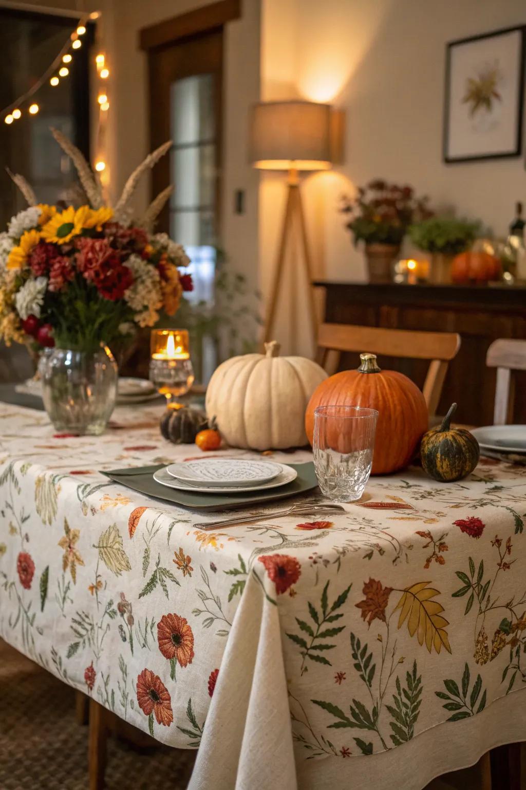 Seasonal table coverings keep your dining space feeling current.